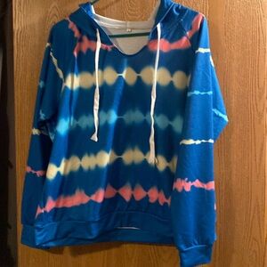 Multi colored hoodie, lightweight.